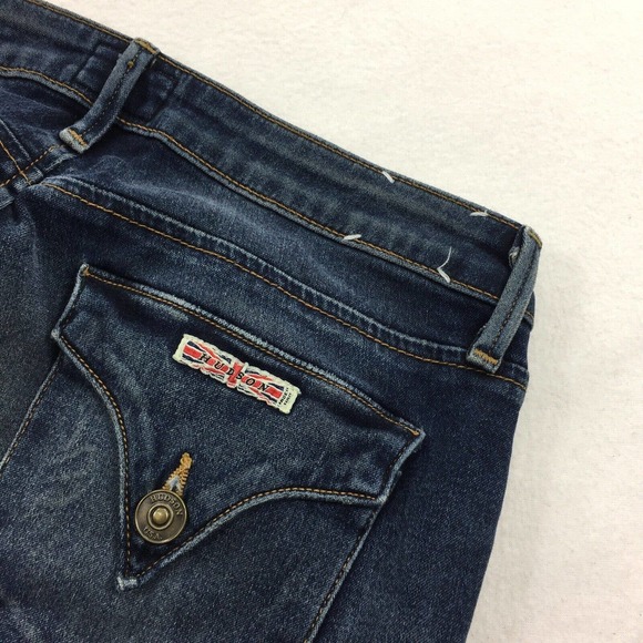 Hudson Bacara Crop Straight Leg Cuffed Jeans Size 26 Blue Denim Cropped - Picture 3 of 10